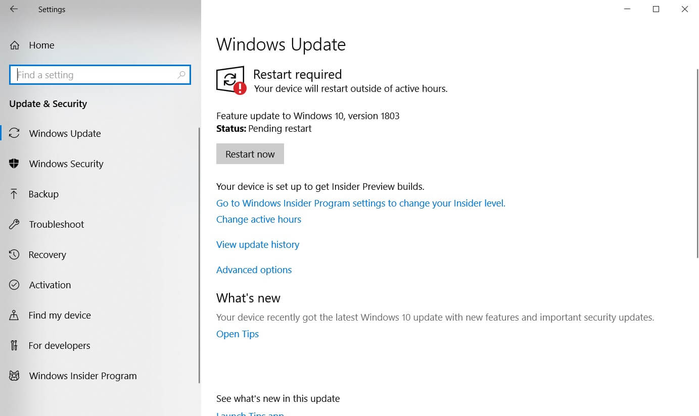 Device Maintenance Windows Updates