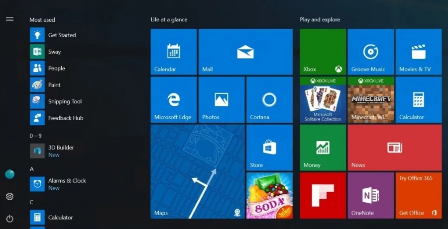 Windows 10 Tiles