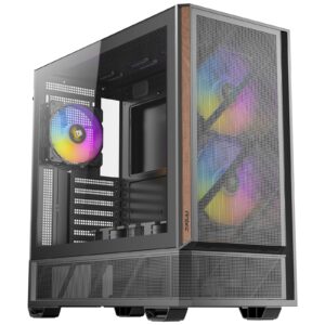 Antec P30 ARGB Mid-Tower Gaming Case, High-Airflow Design, Tempered Glass Side Panel, USB-C 10 Gb/s, Pre-Installed ARGB Fans (Black)