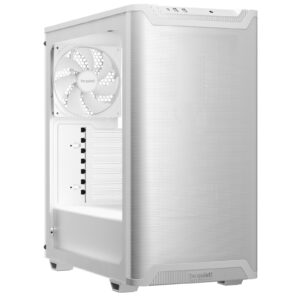 be quiet! Pure Base 501 Airflow Window White ATX Mid Tower Case with USB-A, USB-C, 2 x Pure Wings 2 140mm Black PWM Fans, Sleek Front Panel and Airflow Cover