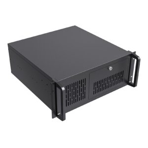 CiT 4U Rackmount Server Case 500mm, Heavy-Duty Industrial Chassis with Lockable Front Door, Supports ATX/mATX, 8x Internal HDD Bays for Massive Storage, Black