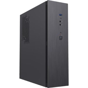 CiT S8i SFF Micro-ATX PC Case - 8.3L Compact Desktop Chassis, Brushed Front, 1 x 80mm Fan, 2 x USB 3.0, TFX PSU Support, Black