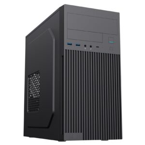 CiT Mentor Micro-ATX Office PC Case With USB Type C and 80mm Rear Black Fan Included