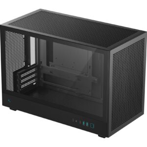 DeepCool CH260 Micro-ATX Case, High-Airflow Compact PC Case with Tempered Glass Panel, USB-C Port, Supports 360mm Radiator, ATX PSU, Black