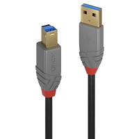 Lindy 36744 5m USB-A (M) 3.2 To USB-B (M) 3.2 Anthra Line 5Gbps Cable - Black