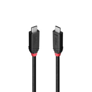 Lindy Black Line 37002 2m USB4 240W Cable, 24 pin USB-C (M) to 24 pin USB-C (M)