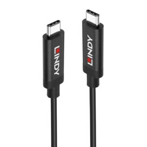 LINDY 43348 USB Type-C 3.2 Gen 2 Type C/C Active Cable, 3 m - Active Cable for Video Signals and Data Transfer up to 10 Gbps, Supports DisplayPort 1.4 High Resolution, UHD up to 8K 7680x4320@60Hz
