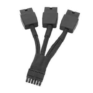 Replacement 12VHPWR 12+4Pin PCIE 5.0 to 3x8Pin (6+2P) Power Cable 10cm Braided