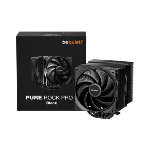 be quiet! Pure Rock Pro 3 CPU Cooler, Black, Universal Socket, 2 x Pure Wings Fans, 2000RPM, only 34.8dB(A) at maximum fan speed, 250W TDP, 3-year manufacturer's warranty