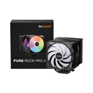 be quiet! Pure Rock Pro 3 LX CPU Cooler, Universal Socket, 2 x Light Wings Fans, 2000RPM, only 34.8dB(A) at maximum fan speed, 250W TDP, 3-year manufacturer's warranty