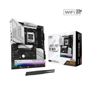 ASRock B850 Pro RS AMD AM5 Socket Motherboard, ATX, 4x DDR5 Slots, 4x M.2 Sockets, Fitted I/O Shield, 2.5GbE LAN, Wi-Fi 6E, 1x HDMI Port / 1x USB-C