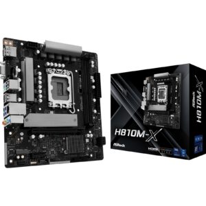 ASRock H810M-X Intel Socket 1851 Motherboard, 2x DDR5 DIMM Slots, 1x M.2 Socket, 2.5G LAN, 1x HDMI Port / 1x DisplayPort
