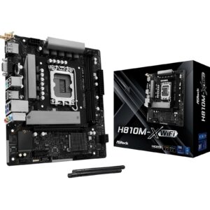 ASRock H810M-X WIFI Intel Socket 1851 Motherboard, 2x DDR5 DIMM Slots, 1x M.2 Socket, 2.5G LAN, WiFi 5, 1x HDMI Port / 1x DisplayPort
