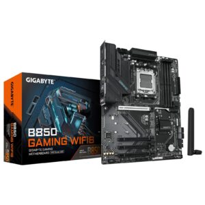 Gigabyte B850 GAMING WIFI6 AMD AM5 Socket Motherboard, ATX, 4x DDR5 Slots, 3x M.2 Sockets, Fitted I/O Shield, GbE LAN, Wi-Fi 6, 1x DisplayPort / 1x HDMI Port