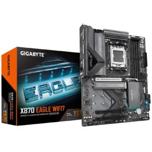 Gigabyte X870 EAGLE WIFI7 AMD AM5 Socket Motherboard, ATX, 4x DDR5 Slots, 3x M.2 Sockets, Fitted I/O Shield, 2.5GbE LAN, Wi-Fi 7, 1x HDMI Port / 2x USB-C (USB4)