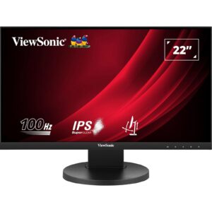 Viewsonic VG2208A-HD 22-Inch Full HD Monitor, 1080p, 1920 x 1080 resolution, 100Hz, HDMI, VGA, DisplayPort, 5ms, LED, VA Panel, VESA, Height Adjustable