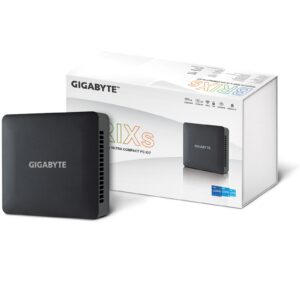 Gigabyte BRIX (GB-BRI3H-1315) Barebone Kit, Intel Core i3-1315U 4.5GHz 6 Core CPU, 2 x DDR4 SO-DIMM Slots, 1 x M.2-2280 Slot, 1 x 2.5 Inch SATA Slot, Wi-Fi 6 & Bluetooth 5.2