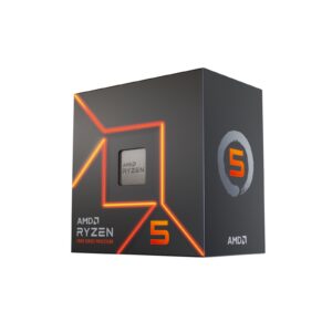 AMD Ryzen 5 7600 6 Core AM5 Processor, 12 Threads, 3.8GHz up to 5.1GHz Boost, 38MB Cache, 65W, Wraith Stealth Cooler, Radeon Graphics