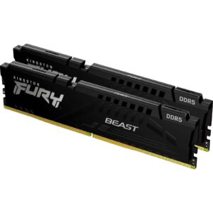 Kingston FURY Beast KF556C36BBEK2-64 64GB (2x 32GB) DIMM System Memory, 5600MHz, DDR5, CL36, Black, Intel XMP, AMD EXPO