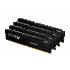 Kingston FURY Beast KF556C40BBK4-128 128GB (4x 32GB) DIMM System Memory, 5600MHz, DDR5, CL40, Black, Intel XMP