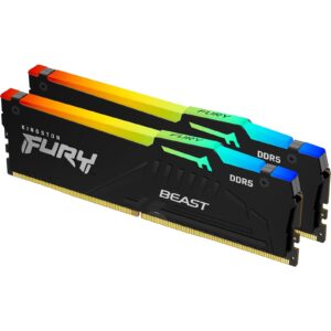 Kingston FURY Beast KF560C36BBE2AK2-32 32GB (2x 16GB) DIMM System Memory, 6000MHz, DDR5, CL36, Black, RGB, Intel XMP, AMD EXPO