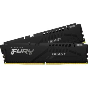 Kingston FURY Beast KF560C36BBEK2-64 64GB (2x 32GB) DIMM System Memory, 6000MHz, DDR5, CL36, Black, Intel XMP, AMD EXPO